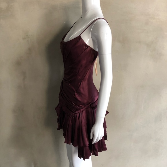 Roberto Cavalli | Burgundy Corset Dress - Picture 4 of 8
